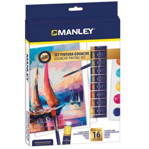 TEMPERA GOUACHE MANLEY SET DE 16
(12x pintura goua