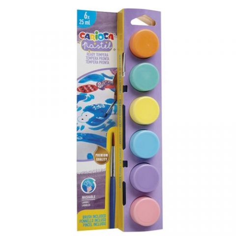 TEMPERA CARIOCA 25ml (bote) PASTEL ESTUCHE de 6