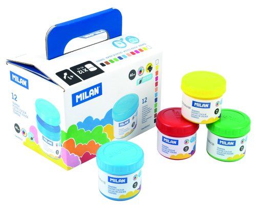 TEMPERA MILAN 40 ml (bote) ESTUCHE de 12 COLORES S