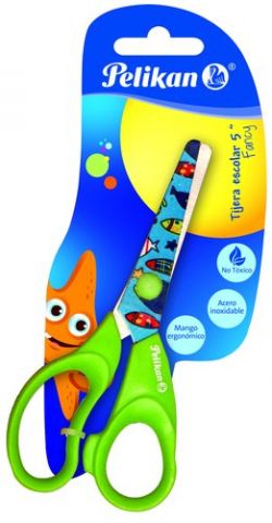 TIJERAS ESCOLARES PELIKAN FANCY 5 BLISTER de 1