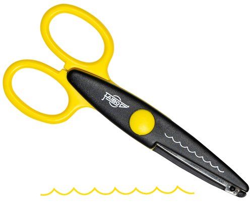 TIJERAS FAIBO DENTADA 13 cm AMARILLO