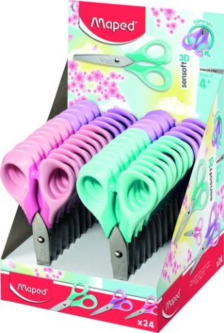 TIJERAS MAPED SENSOFT PASTEL 3D 13 cm. EXPOSITOR d