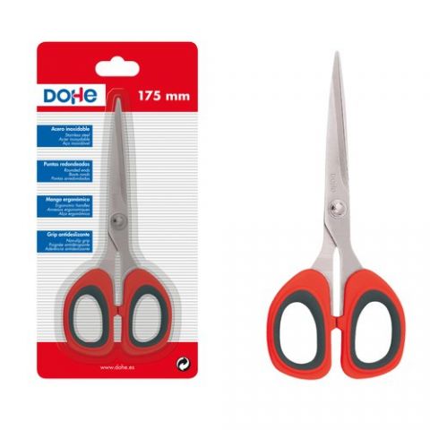TIJERAS DOHE ERGONOMICA 175 mm. SIMETRICA ROJO Y G