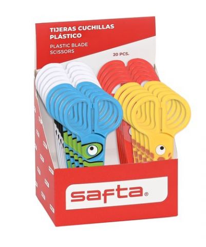 TIJERAS ESCOLARES SAFTA PLASTICO SURTIDO EXPOSITOR