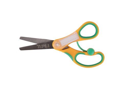 TIJERAS ESCOLARES APLI 13,5cm. NOMBRE AMARILLO