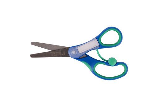 TIJERAS ESCOLARES APLI 13,5cm. NOMBRE AZUL