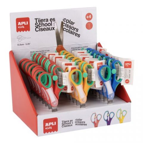 TIJERAS ESCOLARES APLI 13,5cm. NOMBRE EXPOSITOR de