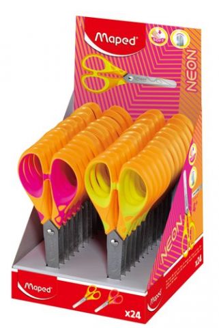 TIJERAS MAPED PULSE NEON 13 cm. EXPOSITOR de 24