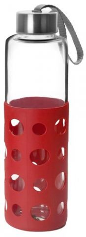 BOTELLA VIDRIO IBILI LAKE 500ml BOROSILICATO ROJO