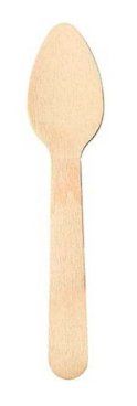 CUCHARA POSTRE MADERA ENCERADA 125mm PAQUETE de 10