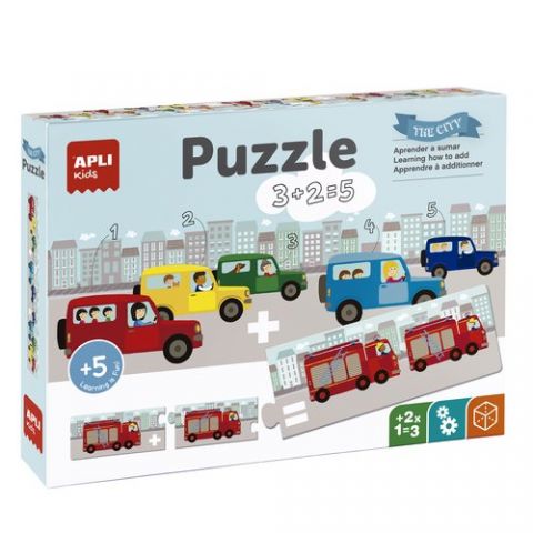 PUZLE EDUCATIVO APLI KIDS SUMAS TRANSPORTES 30 PIE