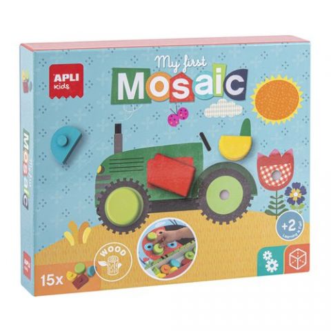 MOSAICO APLI KIDS 15 PIEZAS BLOQUES MADERA MY FIRS