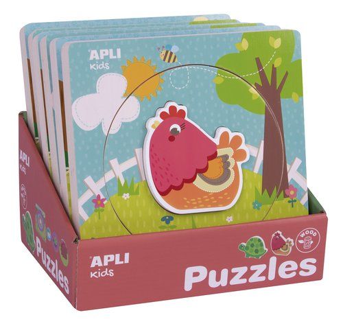 PUZLE EDUCATIVO APLI KIDS 5 PIEZAS BLOQUES MADERA