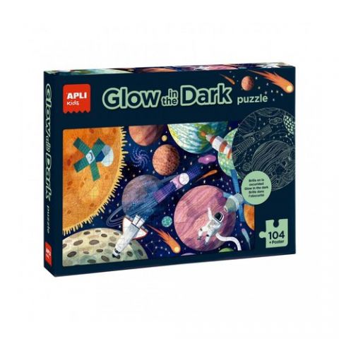 PUZLE EDUCATIVO APLI KIDS 104 PIEZAS GLOW IN THE D