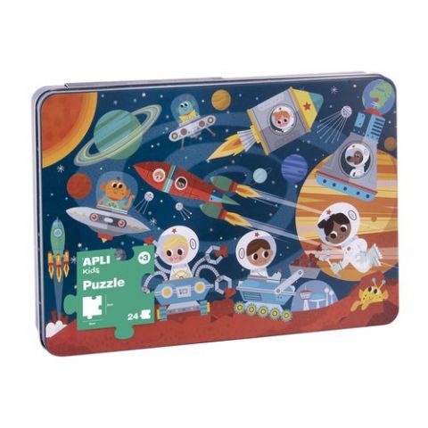 PUZLE EDUCATIVO APLI KIDS 24 PIEZAS CAJA METALICA