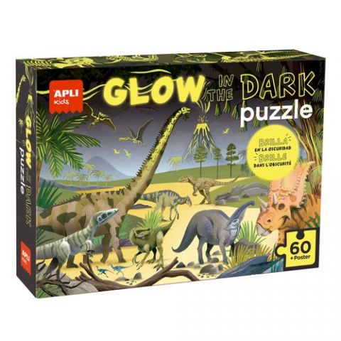 PUZLE EDUCATIVO APLI KIDS GLOW IN THE DARK DINOSAU
