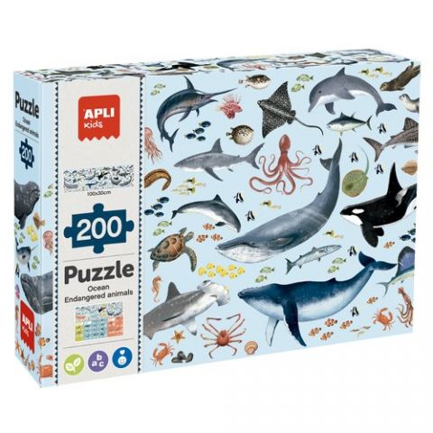 PUZLE EDUCATIVO APLI KIDS 200 PIEZAS ANIMALES MARI