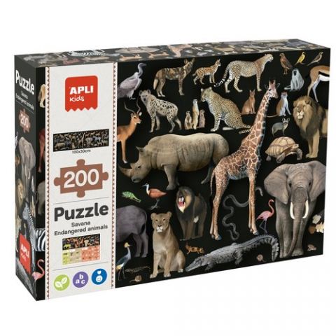 PUZLE EDUCATIVO APLI KIDS 200 PIEZAS ANIMALES DE L