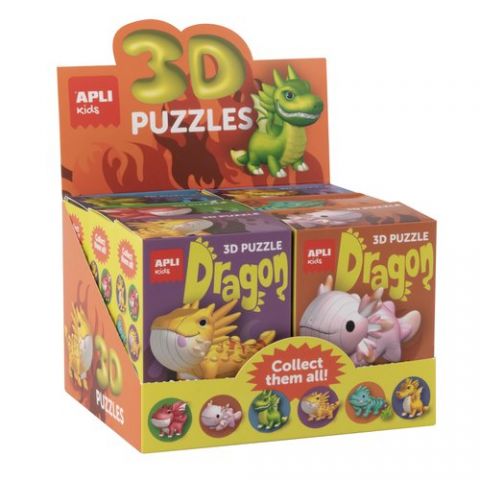 PUZLE EDUCATIVO APLI KIDS 3D DRAGONES SURTIDO EXPO