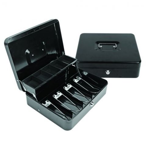 CAJA DE CAUDALES FOROFIS 30x24x9 cm  2 PISOS NEGRO