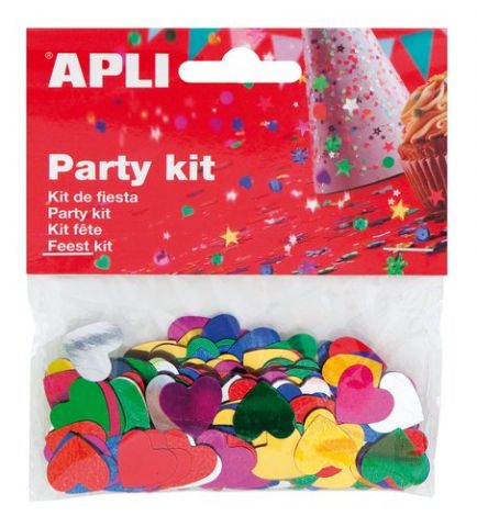 CONFETTI APLI CORAZONES COLOR 15 mm BOLSA 14 gr
