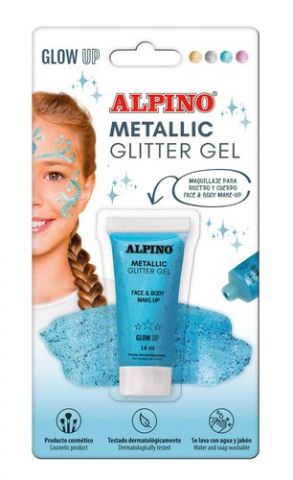 MAQUILLAJE ALPINO GLITTER GEL METALICO AZUL BLISTE