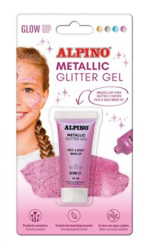 MAQUILLAJE ALPINO GLITTER GEL METALICO ROSA BLISTE