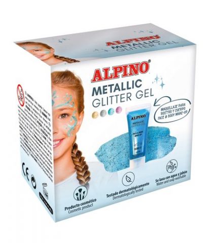 MAQUILLAJE ALPINO GLITTER GEL METALICO AZUL ESTUCH