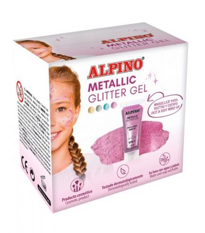 MAQUILLAJE ALPINO GLITTER GEL METALICO ROSA ESTUCH