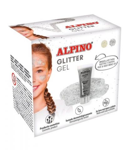 MAQUILLAJE ALPINO GLITTER METALICO PLATA ESTUCHE D