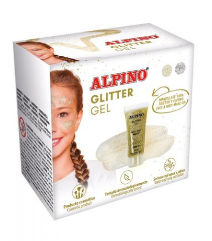 MAQUILLAJE ALPINO GLITTER METALICO ORO ESTUCHE DE