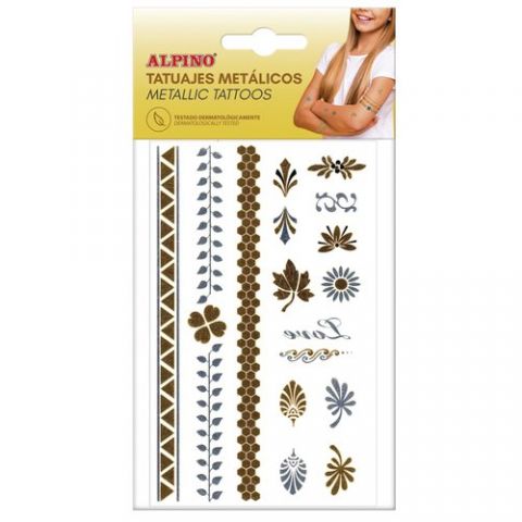 MAQUILLAJE ALPINO TATUAJES TEMPORALES METALICOS OR