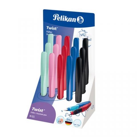 PLUMA PELIKAN TWIST TRIANGULAR SURTIDO EXPOSITOR d
