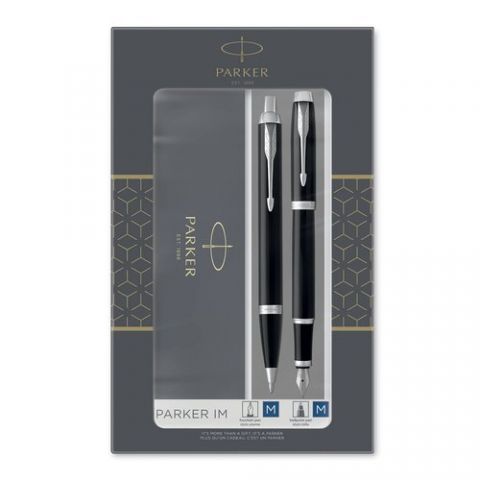 JUEGO BOLIGRAFO+PLUMA PARKER IM CORE NEGRO LACA CT