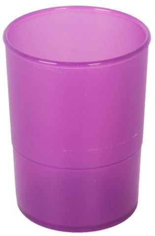 PORTA LAPICES PLASTICO REDONDO TRASLUCIDO MALVA