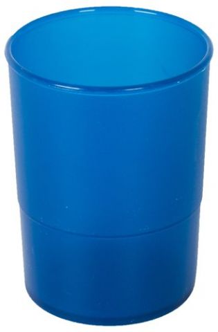 PORTA LAPICES PLASTICO REDONDO TRASLUCIDO AZUL MAR