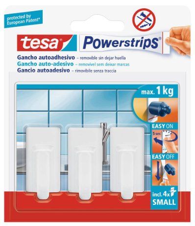GANCHO PEQUEÑO TESA POWERSTRIPS CLASICO BLANCO (3