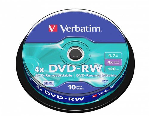 DVD -RW VERBATIM 4.7GB 4x SPINDLE 10 ADVANCED SERL