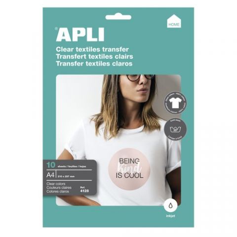PAPEL INKJET TRANSFER APLI A4 10h para ALGODON BLA