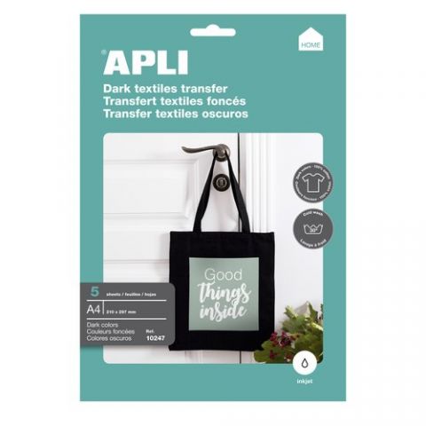 PAPEL INKJET TRANSFER APLI A4  5h para ALGODON OSC