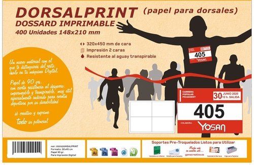 PAPEL YOSAN IMPRESION DORSALES 90gr 32x45
(4 dorsa