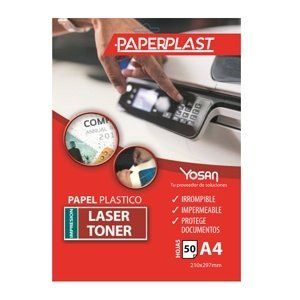 PAPEL YOSAN PAPERPLAST PLASTICO BLANCO BRILLO A4 D