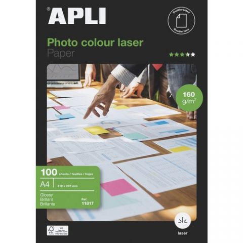 PAPEL LASER-COPY A4 APLI 210g 100h FOTO GLOSSY 2 C