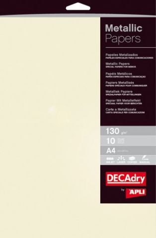 PAPEL METALIZADO A4 APLI 130g 10h CHAMPAN