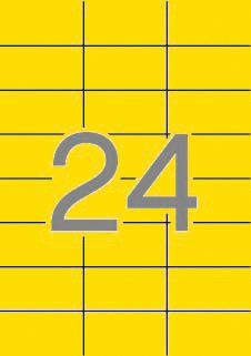 ETIQUETAS ADH.IMPR.APLI A4 COLOR AMARILLO C.RECTOS