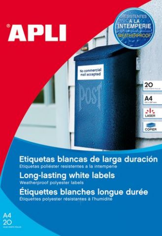 ETIQUETAS ADH.IMPR.APLI A4 POLYESTER MATE RESISTEN