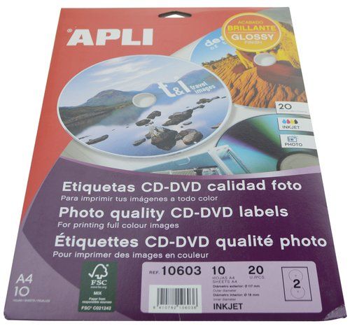 ETIQUETAS ADH.IMPR.APLI A4 MULTIMED.CD-DVD MEGA BL