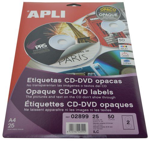 ETIQUETAS ADH.IMPR.APLI A4 MULTIMED.CD-DVD CLASICA