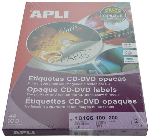 ETIQUETAS ADH.IMPR.APLI A4 MULTIMED.CD-DVD CLASICA