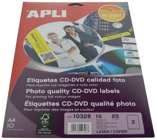 ETIQUETAS ADH.IMPR.APLI A4 MULTIMED.CD-DVD MEGA BL